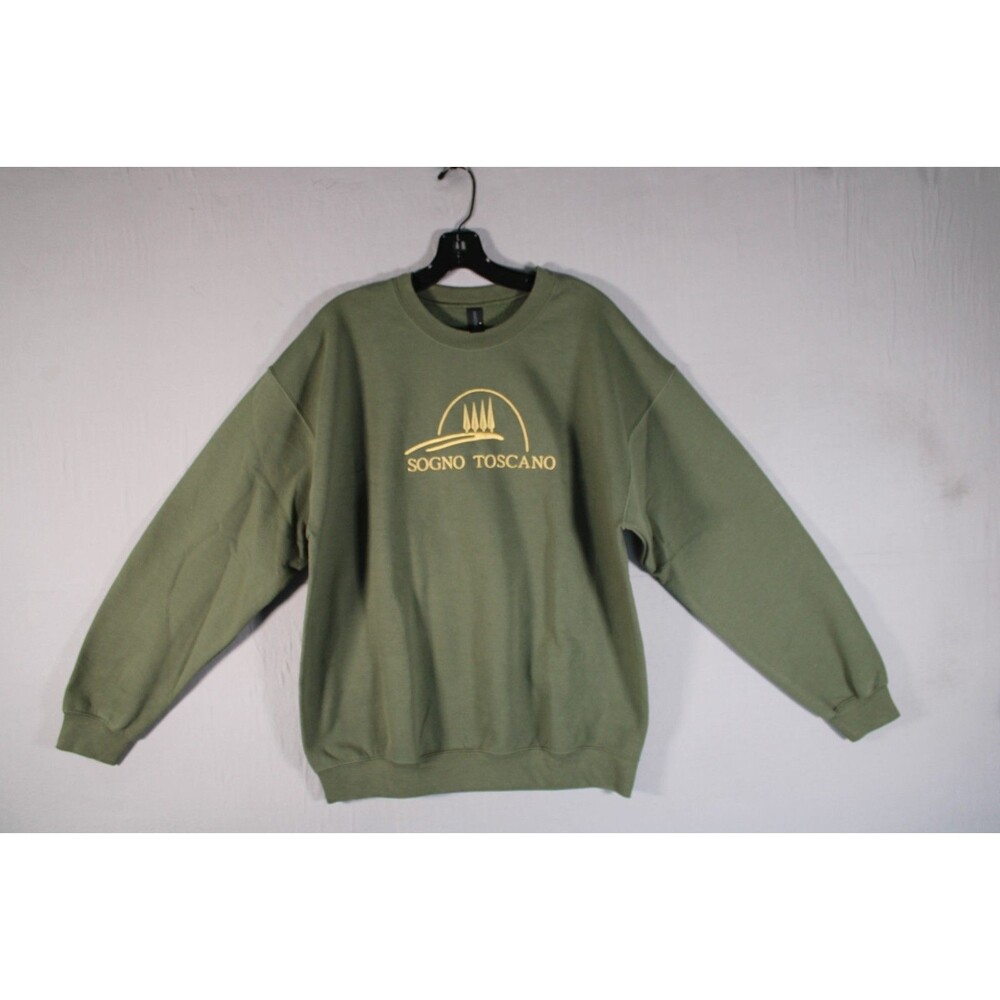 Gildan Heavy Blend Sogno Toscano Men Large Green Embroidered Crewneck Sweatshirt